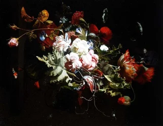Stilleven van Bloemen op een Lijst